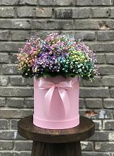 Цветочная композиция из Гипсофила и Розы в шляпной коробке #REPLACE_PRED# Староминской