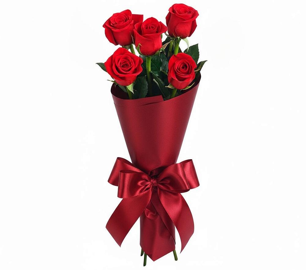 Букет 5 Красных роз Эдлесс Лав в Староминской
