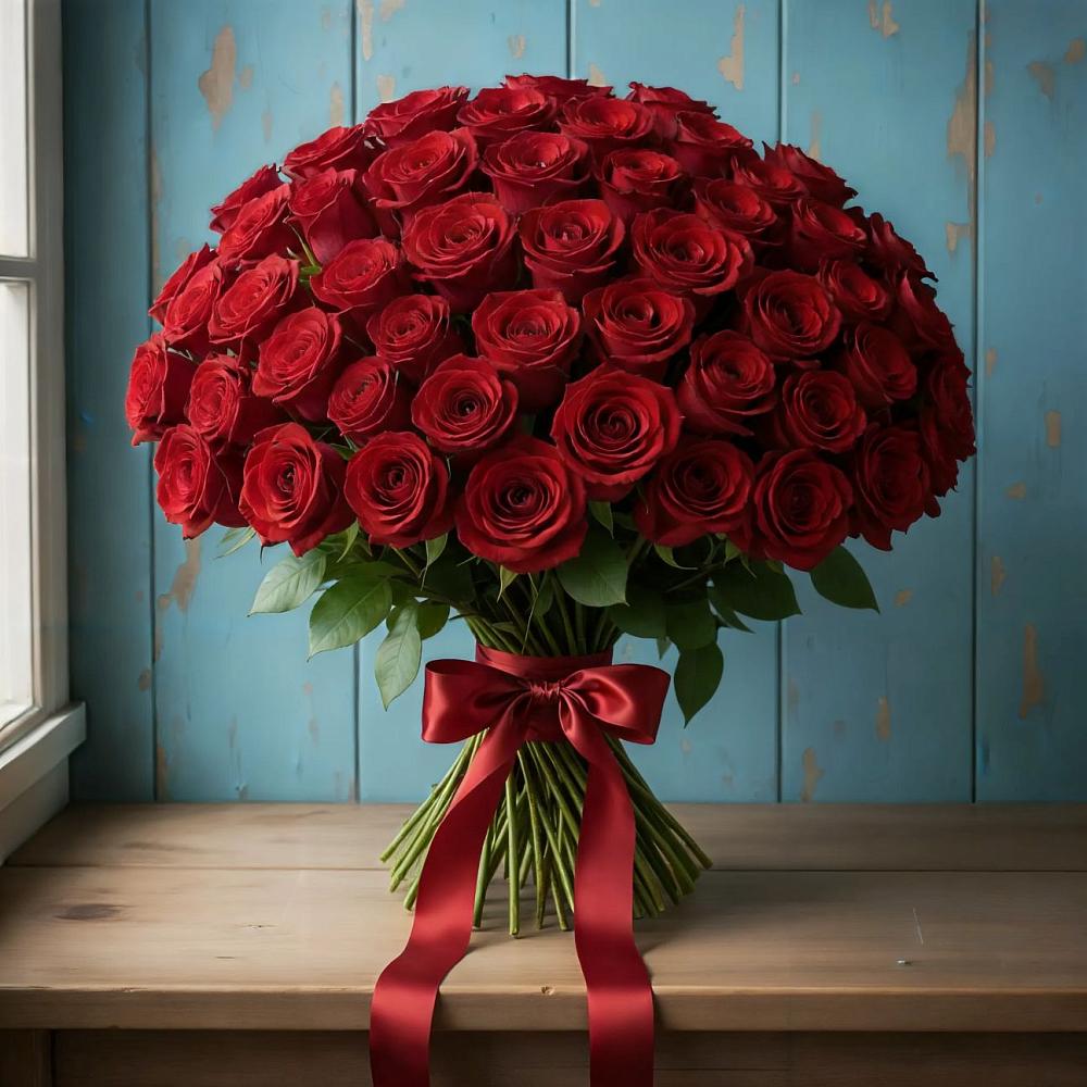 Букет Красные розы Блэк Меджик в Староминской