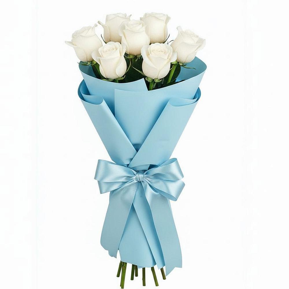 Букет 7 белых роз Проуд в Староминской