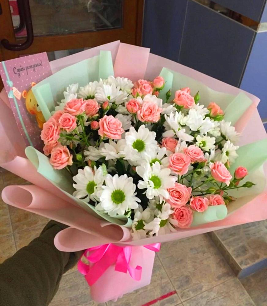 Букет цветов из: Розы и Хризантемы в Староминской