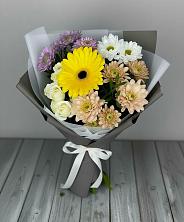 Букет цветов из:  Розы, Герберы и Хризантемы в Староминской