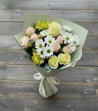 Букет цветов из:  Альстромерии, Розы и Хризантемы в Староминской