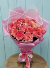 Букет 15 Розовых роз Равель в Староминской